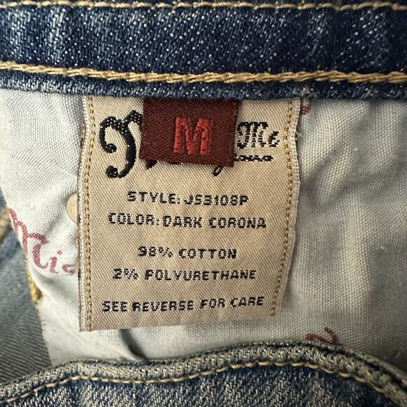 Missme Rare Y2K Denim Plaid Studded Gem Micro Mini Skirt Size Medium‎ Low Rise - Picture 7 of 12